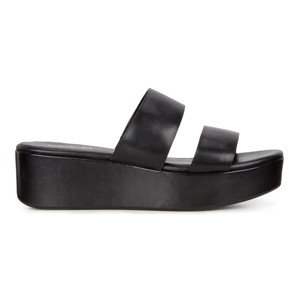 Sandalias Mujer - ECCO Elevate Plateau Flat - Negros - UGT265379